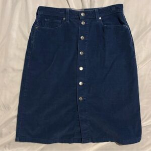 Everlane Navy Corduroy Pencil Skirt